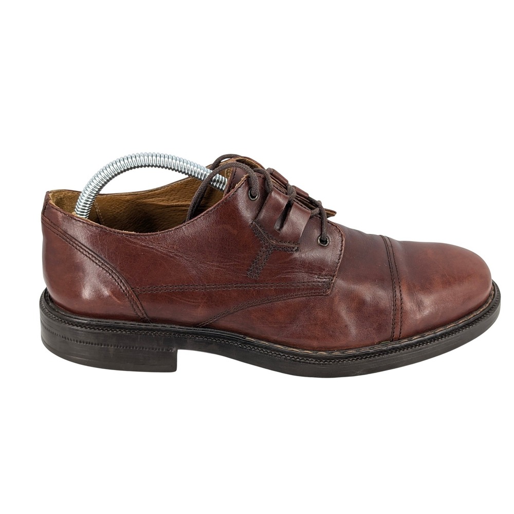 Bacco‎ Bucci Mondial Mens Brown Leather Cap Toe Derby Oxford Shoes Italy Sz 9.5